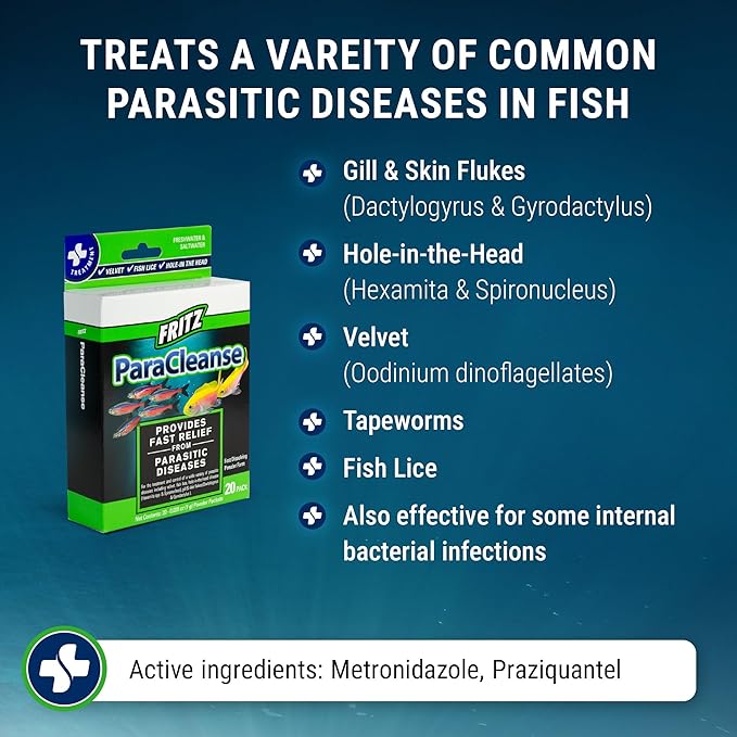 Fritz Aquatics ParaCleanse Provides Fast Relief from Parasitic Diseases (20-Count)