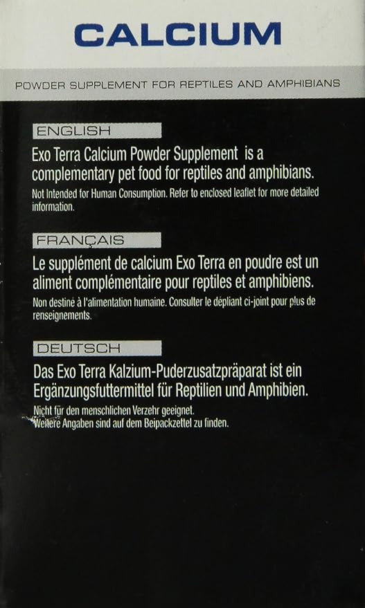 Exo Terra Calcium Powder Supplement for Reptiles and Amphibians, 3.2 Oz., PT 1851 (Pack of 2)