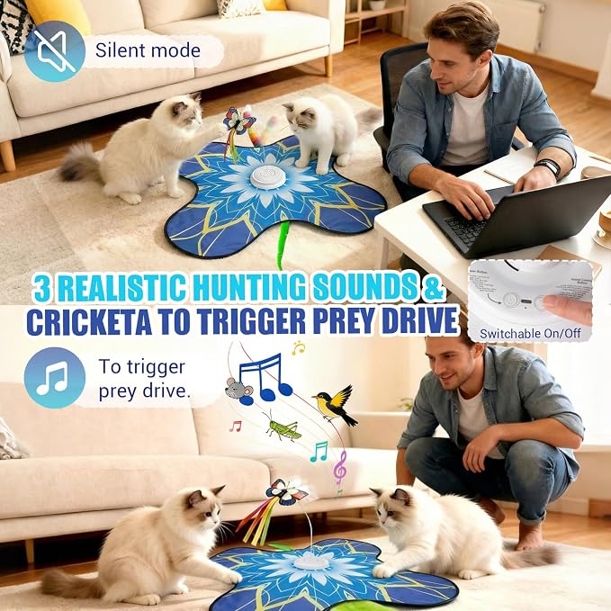 Interactive Cat Toys For Indoor Cats, Rechargeable Touch Automatic Cat Toy - Image 3