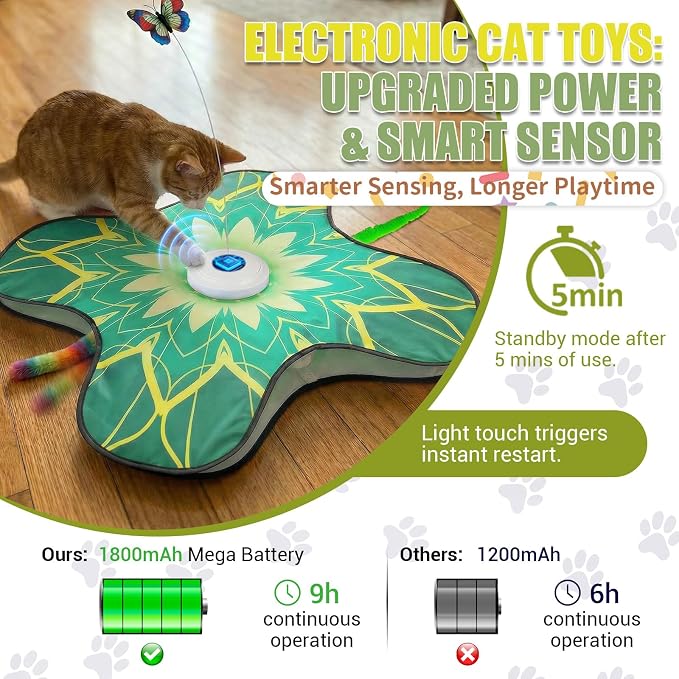 Interactive Cat Toys For Indoor Cats, Rechargeable Touch Automatic Cat Toy - Image 5