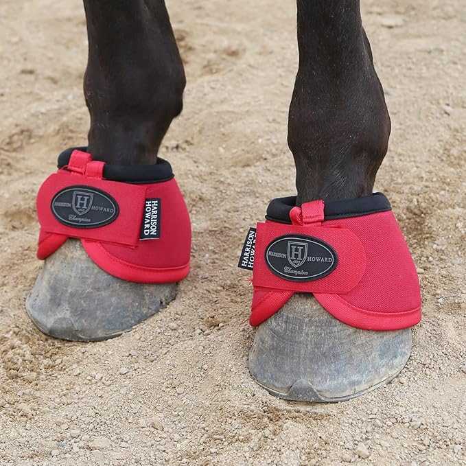Harrison Howard Horse Bell Boots Overreach Bell Boots No-Turn Bell Boots for Horse-Durable Protective Hoof Boot