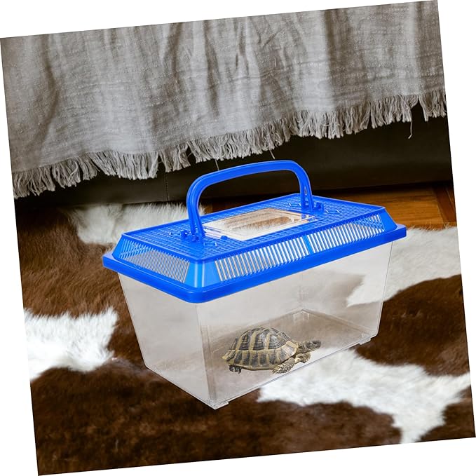 Creative Turtle Tank with Basking Platform Practical Turtle Aquarium Carrying Box Ideal for Reptiles and Amphibians
