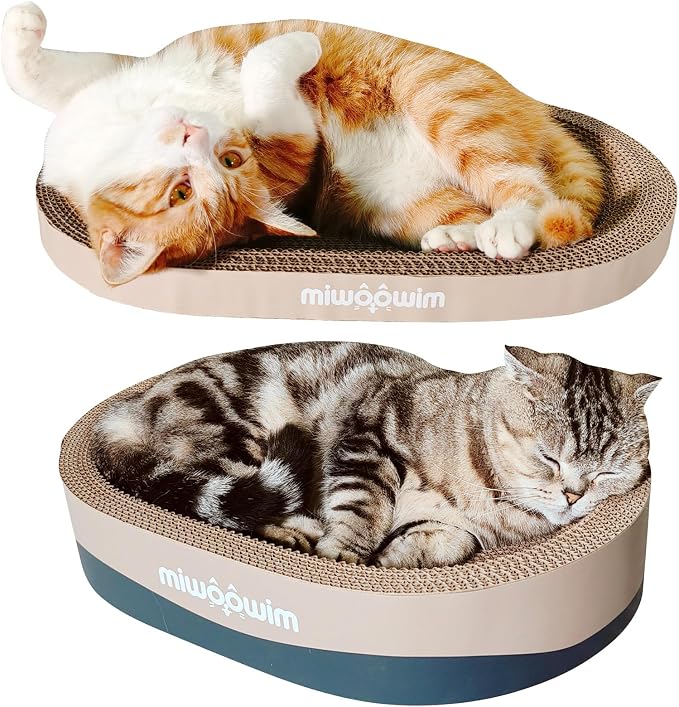 miwoowim 3-Piece Cat Scratcher Set, Oval Bowl Nest for Indoor Cats - Image 4