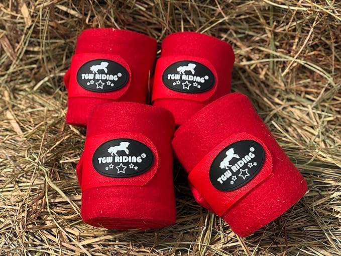 TGW RIDING Horse Polo Leg Wraps, Horse Leg Wraps, Horse Fleece Bandages,4-Pack