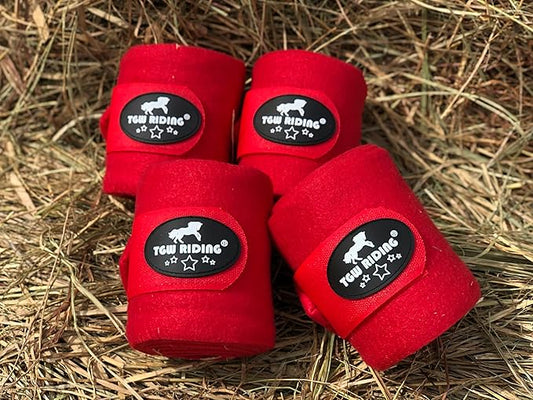 TGW RIDING Horse Polo Leg Wraps, Horse Leg Wraps, Horse Fleece Bandages,4-Pack