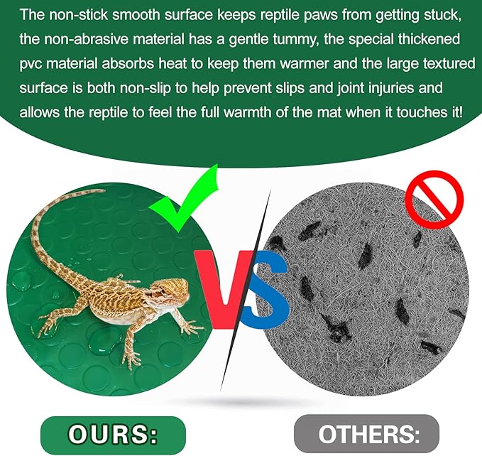 Vodolo Bearded Dragon Tank Accessories, Reptile Terrarium Carpet Soft Thickening Substrate for Snake, Tortoise, Leopard Gecko, Lizard, Iguana, Non-Adhesive Reptile Habitat Bedding