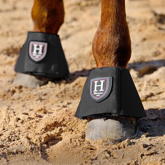 Harrison Howard Horse Neoprene Bell Boots Provide Long-Lasting Protection for Your Horse Sold in Pairs Black