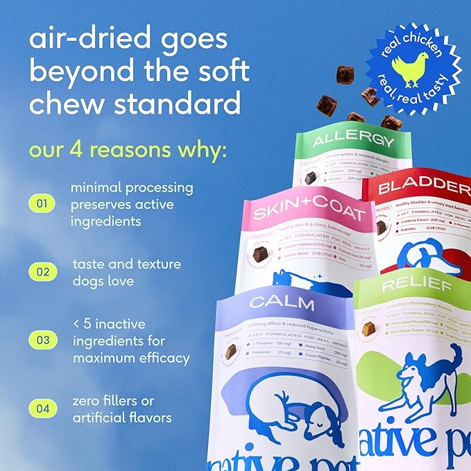 Native Pet Dog Allergy Chews - Dog Allergy Relief for Medium Breeds - Supports Seasonal Itch Relief, Healthy Immune Function & Reduces Sneezing - Colostrum, Spirulina, & Probiotics - 30 Days Supply