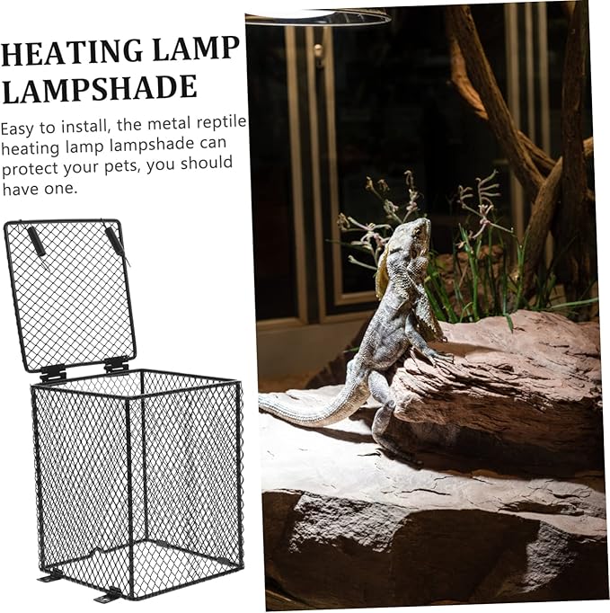 BESPORTBLE Bird Cage Heat Lamp Cover Mesh Reptile Heating Lamp Protector Durable Scald Design for Turtles Snakes and Birds Easy Installation for Safety and Aesthetic Use