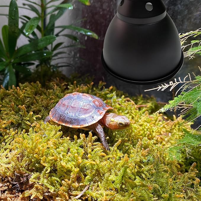 Reptile Heat Lamp Fixture - Deep Dome Basking Light Holder, Reflective Terrarium Lamp Shade | UVB Reptile Tank Light Fixture, Optical Dome Cover for Heat Bulb, Pet Habitat Light Accessory