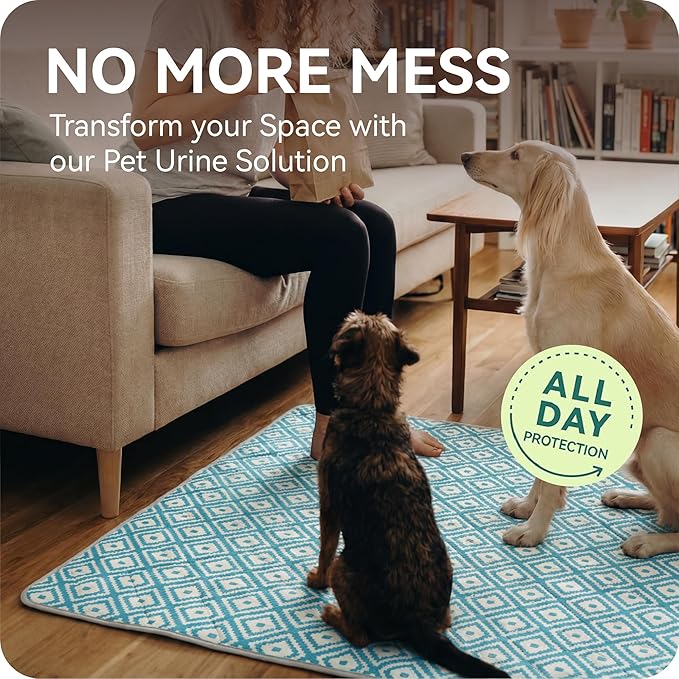 Washable Pee Pads for Dogs - 2 Pack Extra Thick Reusable Puppy Pads with Super Absorbency, Waterproof & Non-Slip Dog Pee Pads for Potty Training , Whelping , Playpen , Crate , Prevents Leakage 31"x36"
