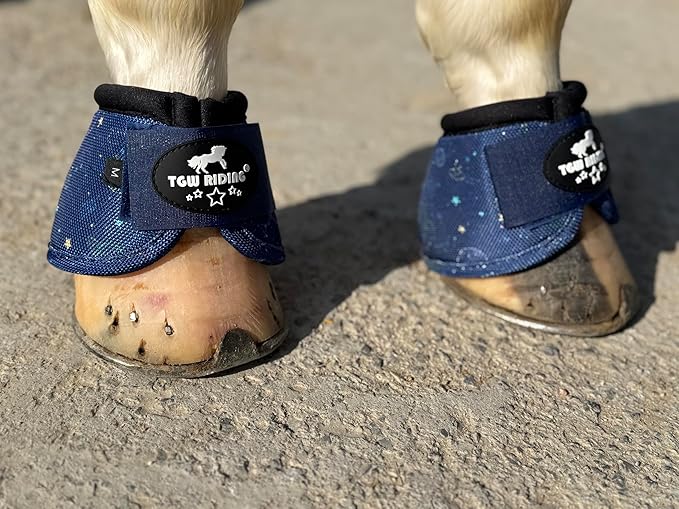 TGW RIDING 2520D Horse Bell Boots No-Turn Horse Bell Boots, Equine Ballistic Hoof Overreach Bell Boot, Pair