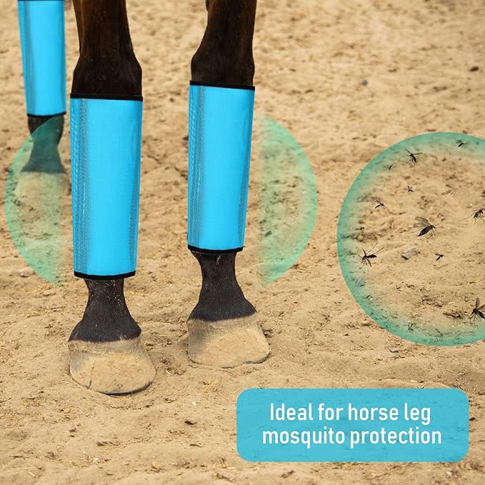 Jexine Set of 8 Mesh Fly Boots for Horse Loose Fitting Non Slip Breathable Horse Fly Leggings Protective Reduces Stress Leg Fatigue Wraps for Preventing Flies Mosquitoes Bite