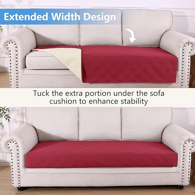hyha Waterproof Dog Blanket, Reversible Pet Bed Blanket, Soft Sofa Couch Cover for Dogs Washable, Waterproof Pet Couch Covers for Sofa Puppy Cats Furniture Protector(40"x80", Wine Red/Beige)