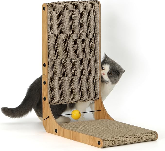 FUKUMARU Cat Scratcher, 18.9 Inch L Shaped Cat Scratch Pad for Indoor Cats - Image 9
