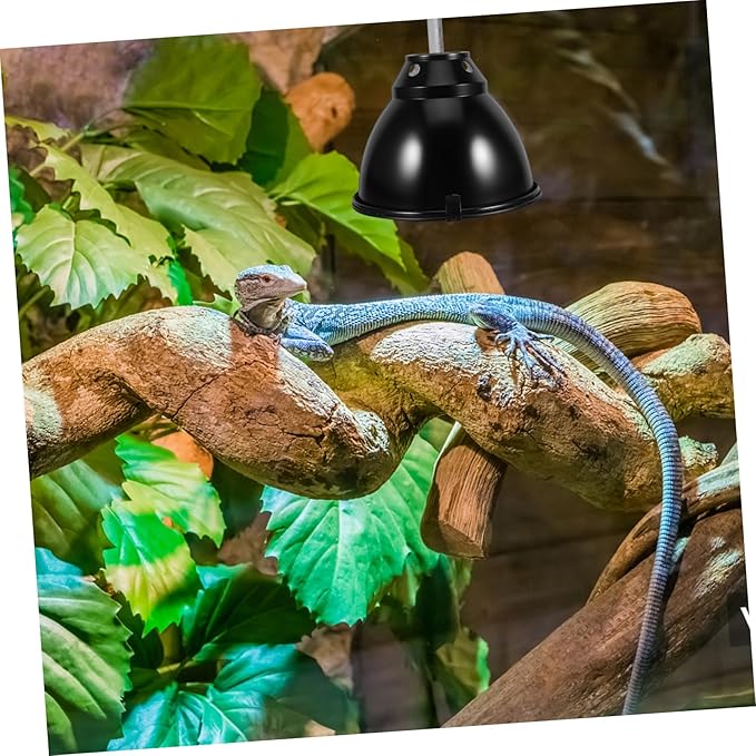 Ciieeo 1set Aluminum Dome Heat Lamp Shade for Reptiles Safety Cover Scald for Lizard Snake and Turtle Habitats Reflector