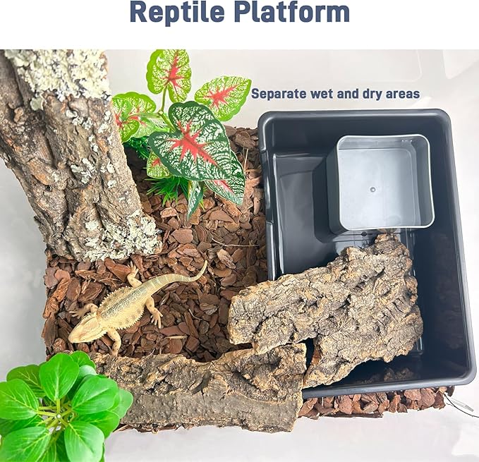 2 Pcs Humid Hideout Cave for Reptiles, Snake Hide for Ball Pythons, Gecko Hide, Leopard Geckos, Bearded Dragons,Compact Terrarium Decor with Easy-Clean Design (9.5"x6.7"x2.2" Large)