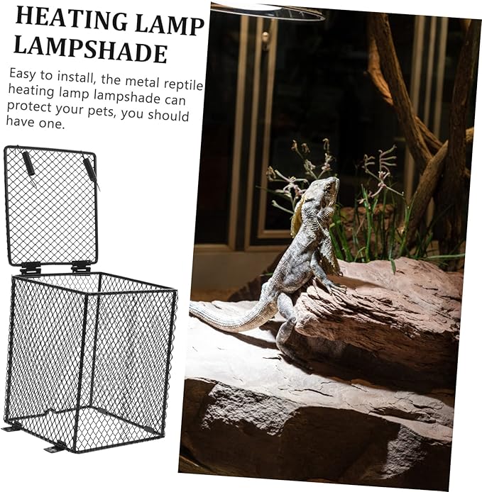 Reptile Lamp Mesh Cover Easy to Install Protective Cage Light Shade for Tortoise Lizard and Snake High-Temperature Design for Safe Heating and Dissipation