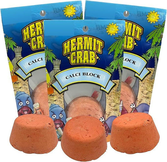 Needzo Hermit Crab Calci Food Block, Treat and Calcium Supplement Set, Keep Your Pet Healthy All Natural Supplies for Crabs, 3 Pack Mineral Supplements