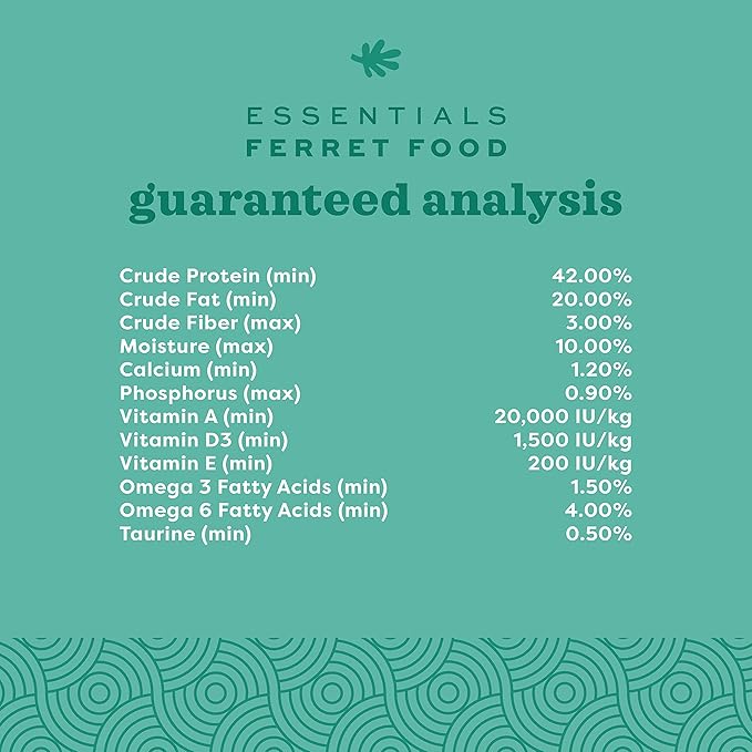 Oxbow Essentials Ferret Food,Vitamin & Mineral Rich Formula for Ferret,High Protein Food & High Fat,Small Animal Pet Products, Made in USA,4 lb Bag,(Pack of 2)