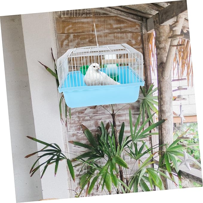 Portable Bird Carrier Cage with Water Dispenser Standing Perch and Food Tray for Parakeets Lovebirds Conures Cockatiels Small Travel Cage for Outdoor Use Lightweight and Easy to