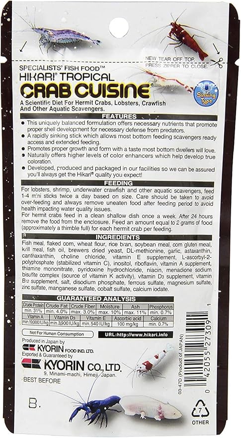 Cibo per granchi, 50 ml, set da 3Q