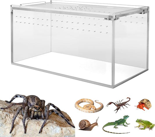 Small Acrylic Tarantula Enclosure Terrarium with Magnetic Button,8 * 4 * 4inch Thicken Isopod Enclosure,Spider Cage,Terrarium for Reptiles,Lizard,Juvenile Tarantulas