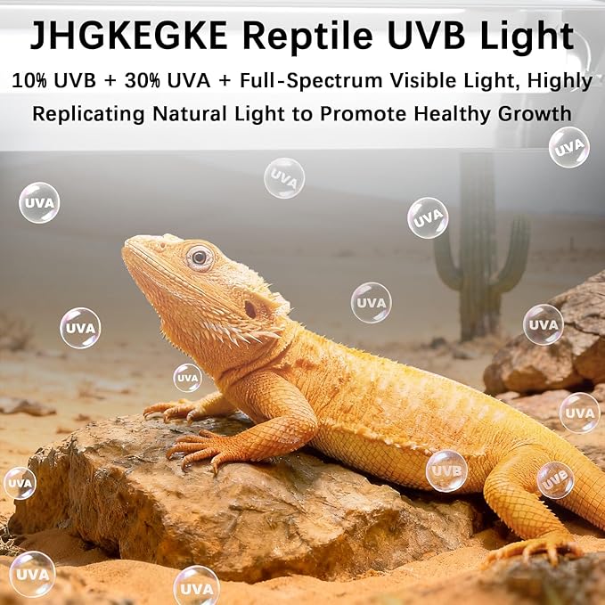 39W T5 10.0 UVB Reptile Light Fixture Combo Kit, High Output UVA UVB Light with Upgraded Wider Alloy Reflector for Bearded Dragons Lizards Tortoises and Other Desert or Tropical Reptiles (34.5Inch)