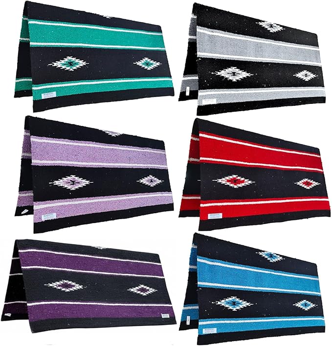 Majestic Ally 36"x 34" Navajo Design Acrylic Saddle Blanket -2.4 lbs (Dark Purple)