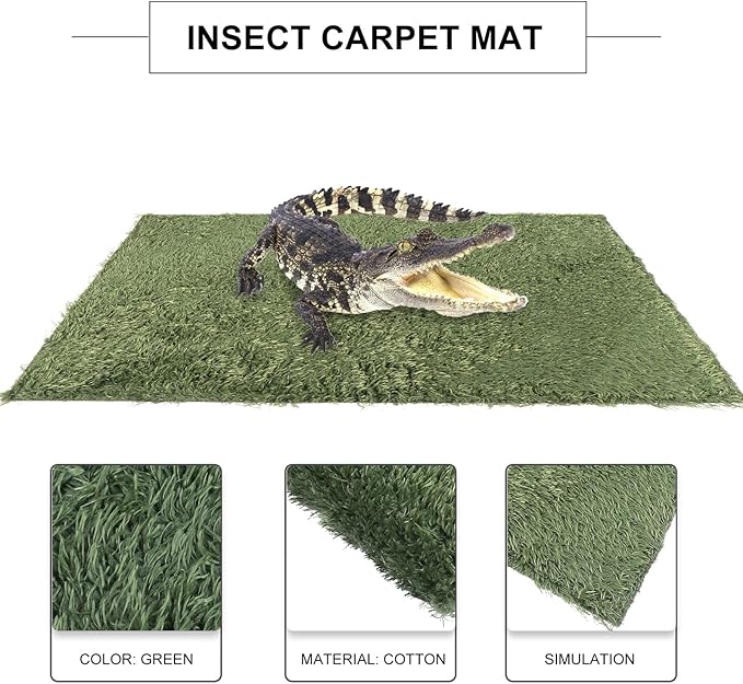 BESPORTBLE 2pcs Moss Mat for Reptiles Reptile Carpet Terrarium Liner Breathable Cushion for Lizards Snakes Turtles Habitat Mat