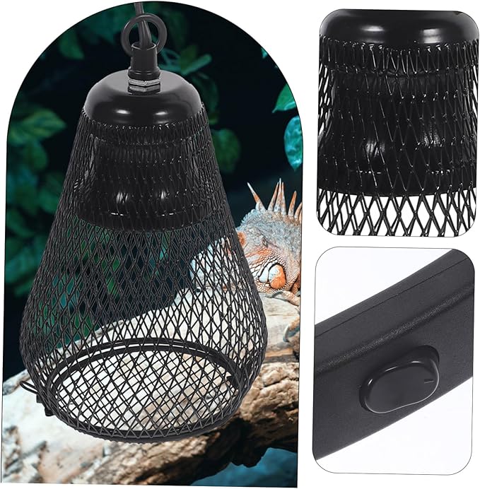 Mikikit Reptile Heating Lamp Shade Scale Lamp Mesh Cover Easy Install Remove High-Strength Mesh Heat Dissipation Pet Accessory
