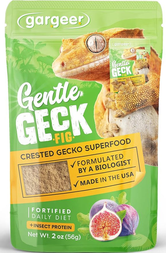 Gargeer 2oz Complete Crested Gecko Food Diet. Premium Mix, Ready to Use Freshly Made Powder. Unique Formula, Developed & Made in the USA. Enjoy! (Fig + Insects Protein)