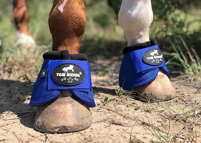 TGW RIDING 2520D Horse Bell Boots No-Turn Horse Bell Boots, Equine Ballistic Hoof Overreach Bell Boot, Pair
