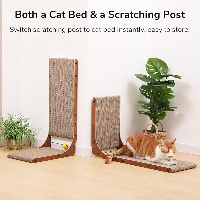 FUKUMARU Cat Scratcher for Indoor Cats, 26.8 Inch Cat Scratch Pad L Shaped - Image 5