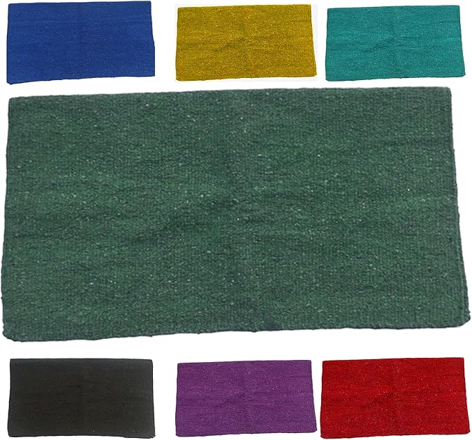 Majestic Ally Solid Color 34"x 36" Traditional Acrylic Saddle Blanket with Hemline Edges-3.7 lbs (Hunter Green)