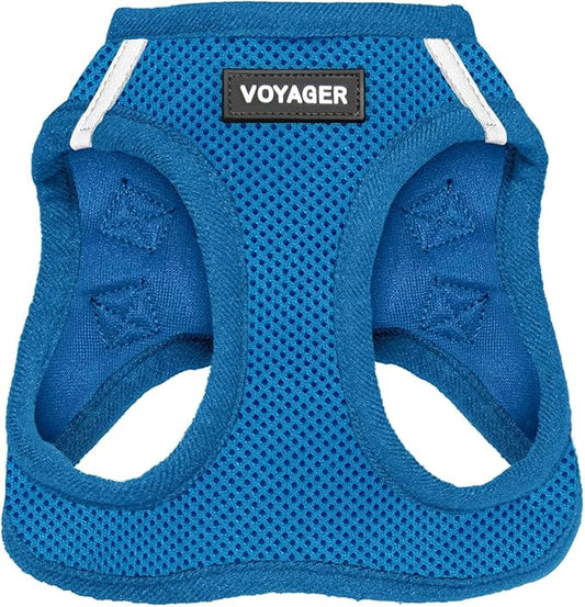 Best Pet Supplies Voyager Step-in Air Harness - All Weather Mesh, Reflective, No Pull Harness for Dogs, Cats - Secure with Hook & Loop Fastener, Buckle, Double D-Rings - Royal Blue, M