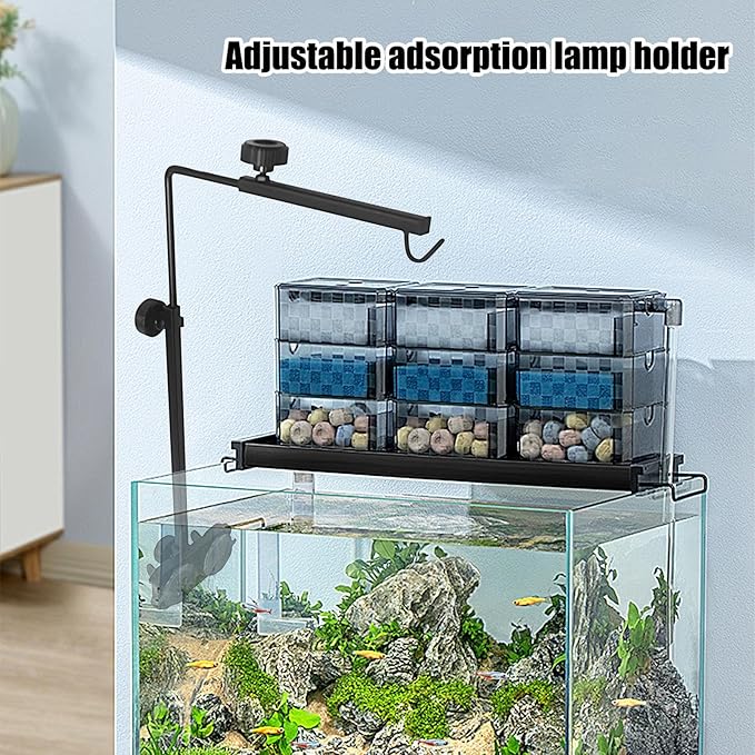 Reptile Glass Mount Lamp Stand, Reptile Light Stands Adjustable, Adjustable Heat Light Fixture Holder, Aquariums Hunging Lights Stand | Adjustables Small Reptiles Dome Lamp Bracket For Tortoise
