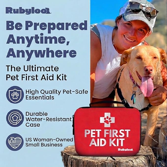 Dog First Aid Kit - Vet Approved Emergency Supplies - Pet First Aid Kit Guide, Tick Remover, Slip Leash & Medical Essentials for Home, Camping, Car, RV, Travel (Essential 2-Pack)