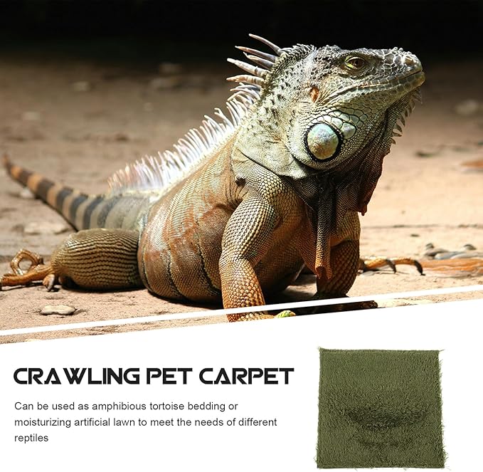 Luxshiny Reptile Carpet Mat Substrate Liner for Climbing Pets Non-Toxic Turtle Lizard Terrarium Bedding Fit Moss Liner for Bearded Dragons and Tortoises