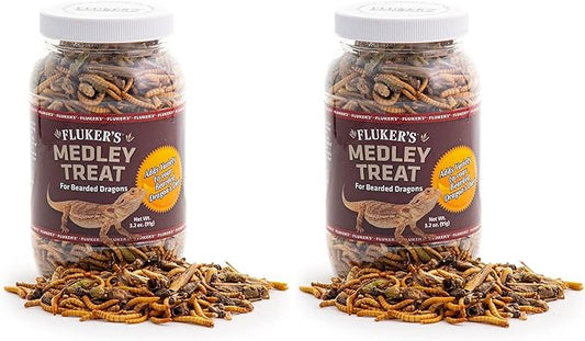 Fluker's Bearded Dragon Medley Treat Food,3.2-Ounce (72023),(Pack of 2)