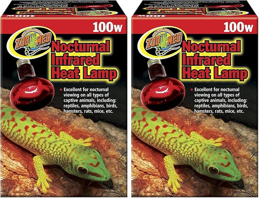 Zoo Med Nocturnal Infrared Heat Lamp, 100 Watts (Pack of 2)