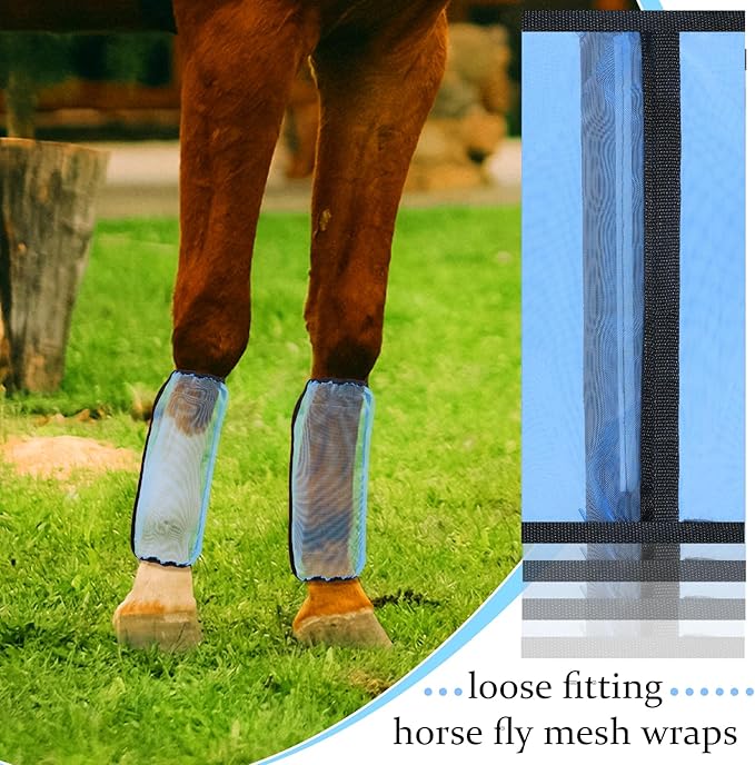 16 Pcs Fly Boots for Horses Mesh Ventilated Horse Leggings Breathable Horse Leg Wraps to Reduce Stomping Hoof Damage and Leg Fatigue, 4 Colors (Classic Color)