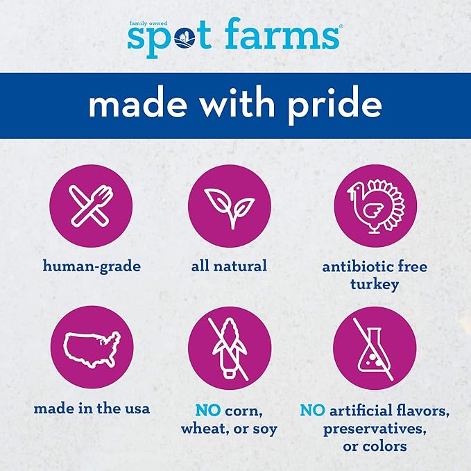 Spot Farms Turkey Meatball Recipe Healthy All Natural Dog Treats Human Grade Made in USA 12.5 oz