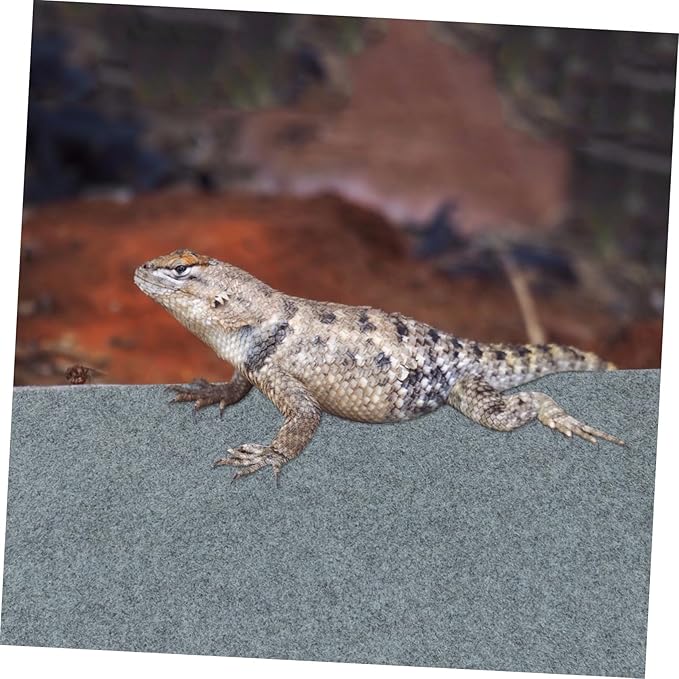 Reptile Terrarium Mat Grey Pet Cage Substrate Liner Breathable Carpet for Snakes Turtles Lizards and Insects Easy Clean