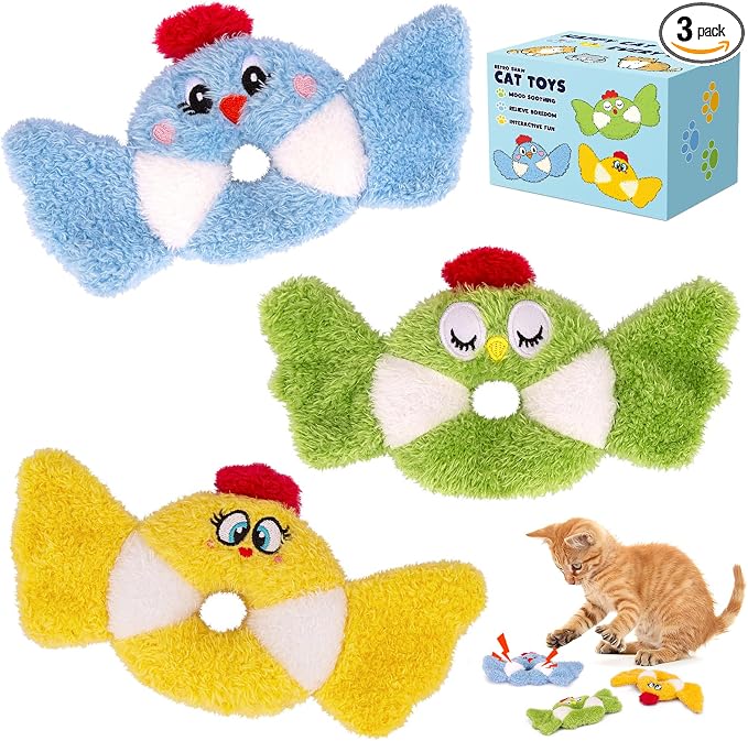 ETEKYER Catnip Toys Bird, Cat Toys for Indoor Cats, 3 Pack, 8.66 Inches by ETEKYER