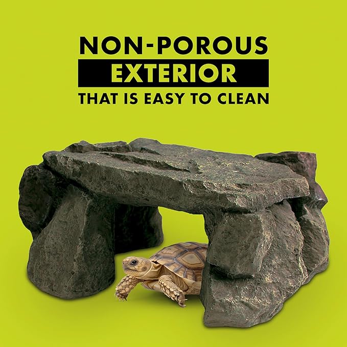 Zilla Shale Rock Den, Naturalistic Rock Décor, Perfect for Basking, Climbing, Hiding, Ideal for Aquatic or Terrestrial Reptile Habitats, Medium