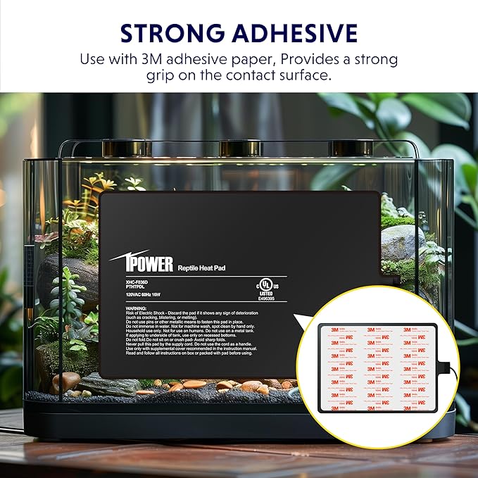 iPower Reptile Heat Pad 8 by12 Inch Under Tank Terrarium Warmer 16W Heating Mat for Turtle, Lizard, Frog, Snake, Hermit Crab and Other Small Animals (Pack of 2)