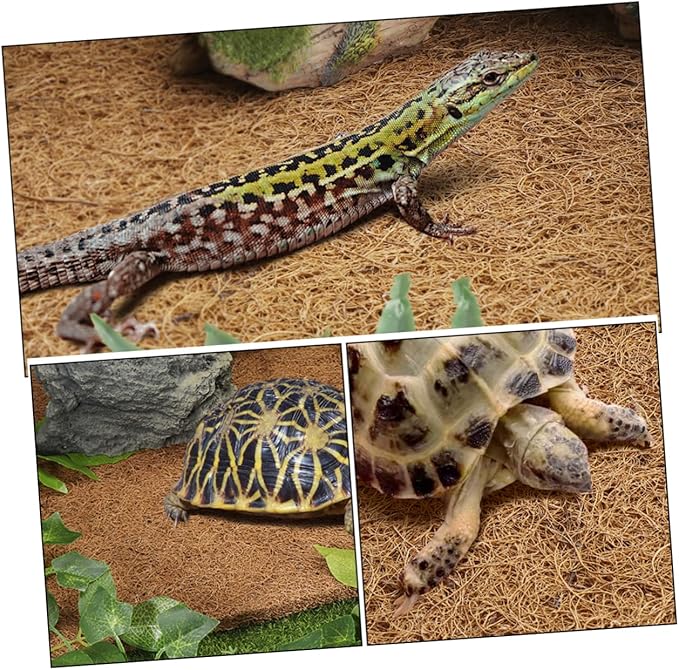 GANAZONO Coconut Fiber Reptile Mat Easy Clean Lizard Cage Pad Insulating Bedding for Bearded Dragon Terrarium