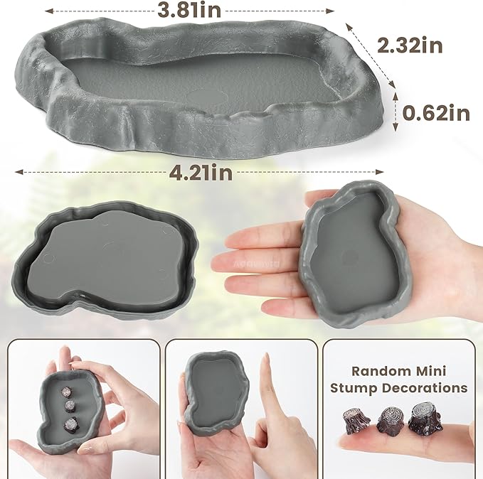 Snail Food and Water Bowl Terrarium Feeding Dish for Tank Supplies