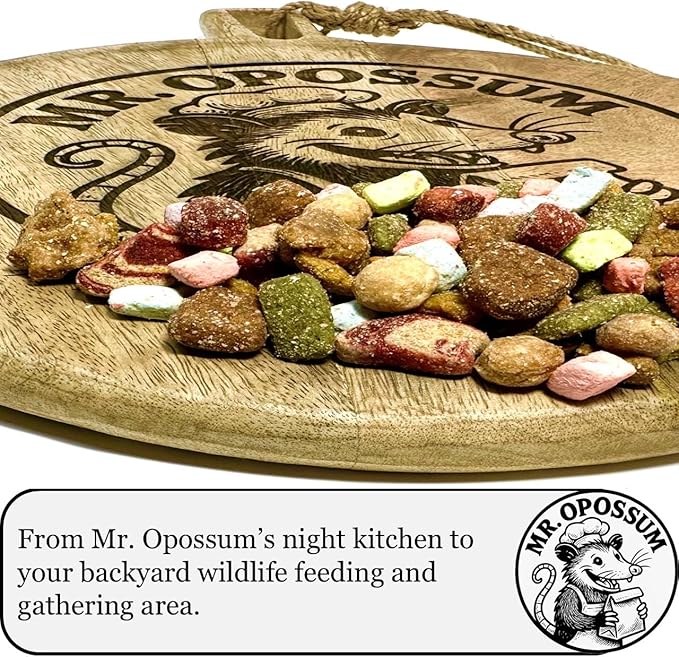 Porch Party Mix™ Raccoon and Opossum Food Wildlife Treat Blend for Backyard Feeding with Marshmallows Beef Chicken Lamb Ocean Fish and Peanut Butter Puffs (3 lb Pouch)